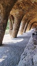 Colonnaded footpath. Viaducts that allow guests to travel throughout the Park GÃÂ¼ell in Royalty Free Stock Photo